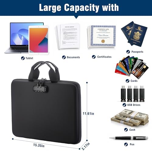 EXLIFBAG Fireproof Document Box with Lock, 13 Pocket Accordion File Folder - Image 6