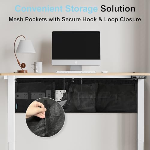 No Drill Under Desk Cable Management Privacy Panel,47.2" Felt Modesty Panel - Image 3