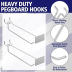 Zonon 50 Pack 8 Inch Metal Scan Hooks with Label Holder for 1/4" Pegboard - Image 3