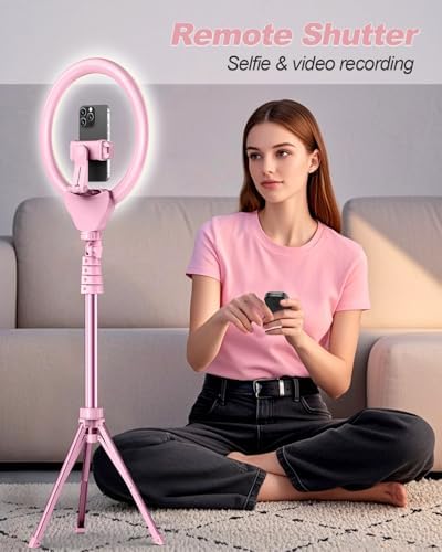 UBeesize 12'' LED Ring Light with 62'' Tripod Stand, Selfie Ring Light for Video Recording, Live Streaming, TikTok & YouTube, Compatible with iPhone & Android (Pink), (Pack of 5) - Image 6