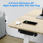 40W Under Desk Power Strip Mountable,20W USB-C Fast Charging Flat Plug Power Strip Surge Protector 1200J,9 in 1 Desk Outlet,5 Outlets,2 USB-C,2 USB-A,10FT Extension Cord Black (Pack of 2) - Image 4