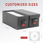 NUSWOR Stackable CD Organizer Box with Lid | 4 Pack | Grey - Image 2