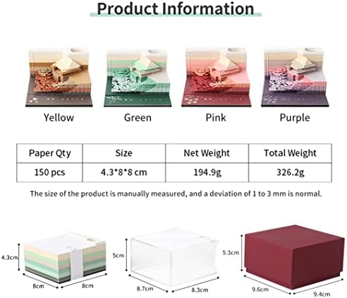 Shimizu Temple Japan 3D Paper Note Three-Dimensional Memo Pad Sticky Notes Paper Bookmark Pen Holder Creative Birthday Gift (Yellow) - Image 6