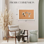 Cork Board Bulletin Board, 30"x20" Corkboard for Wall - Image 4