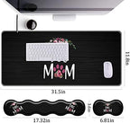 Keyboard Wrist Rest+Mouse Wrist Pad+Desk Pad Set,Memory Foam Ergonomic Easy Typing Pain Relief for Computer Laptop Office Home - Dog Mom Floral - Image 4