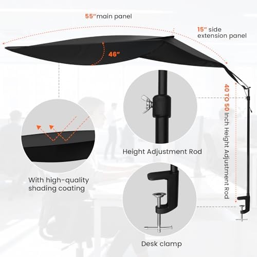 Office Cubicle and Desk Shade, Suitable for Cubicle to Block Light and Privacy Protection Cubicle Light Shield Black Diameter 65 inches - Image 2