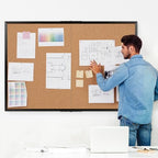 Extra Large Cork Bulletin Board 60" X 48", Foldable Notice Pin Board for Wall, Black Wood Framed 5'x4' Corkboard, Wall Mounted Noticeboard with 32 Push Pins for School, Home & Office - Image 2