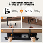 No Drill Under Desk Cable Management Tray, 36 Inch, Black - Image 7