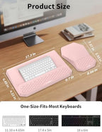 3-in-1 Ergonomic Keyboard Stand with Wrist Rest & Mouse Pad Set, Pink - Image 4