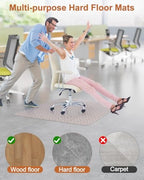 Blvornl Large Office Chair Mat for Hardwood Floor, Rolling Chair Chair Mat for Hard Wood, Large Anti-Slip Hard Floor Protector, Heavy Duty Computer Desk Rug for Office and Home 53"*45" - Image 2