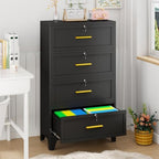 4 Drawer File Cabinet with Lock, Lateral Filing Cabinet for Home Office - Image 2