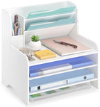 Bamboo File Organizer for Desk, Desktop Paper Tray and Mail Holder - Image 7