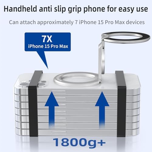 RESPECTED BRO Magnetic-Phone-Ring-Holder with Dual Rings, Compatible with iPhone 17/16/15/14/13/12, Multifunctional Stand for Desk,Office,Gym,Kitchen & All Metal Surfaces, Finger Loop Grip (Silver) - Image 6