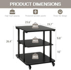 Natwind 3 Tier Laser Printer Stand,24''x20'' Side Table for Printer, Black - Image 2