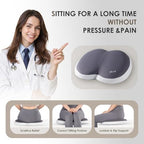 FLORICH 3 PCS Seat Cushion for Carseat Lumbar Support Pillow Car Neck Headrest Pillows Ultrathick Memory Foam Seat Pads Pressure Relief Back Cushion for Office Chair-Dark Beige Grey - Image 5