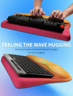Ergonomic Wave Wrist Rest with Keyboard Stand, Cushioned Palm Rest, Comfortable Integrated Memory Foam for Natural Typing and Relieve Wrist Pain, Sunrise Morning Light - Image 4