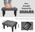 CAROLMADE Ottoman Foot Rest, Linen Small Ottoman Foot Stool with Legs Modern Footstool Ottomans for Living Room Entryway Office, Grey - Image 2