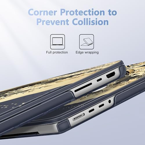 May Chen for 2026 MacBook Pro 14-inch M5 M4 M3 M2 M1 Pro/Max Chip, Release 2026 2025-2021, Model A3427 A3426 A3434 A3112 A3401 A3185, Plastic Hard Shell with Keyboard Cover, Black Sea Wave - Image 3