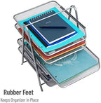 Mind Reader 5-Tier Paper Tray Organizer, Vertical Desktop File Storage Rack, Office, Metal Mesh, Silver 14.5" x 13.8" x 11.5" (Pack of 6) - Image 5