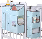 Hanging Diaper Caddy Organizer for Baby Crib - 3-in-1 Diaper Stacker for Changing Table Nursery Organization Storage Holder for Baby Essentials Attachment Portable Combining (Sky Blue) by TOCKONIMN