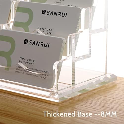 SANRUI Acrylic Business Card Holder for Desk, 9-Slot Horizontal Clear - Image 4