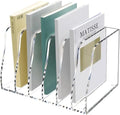 SANRUI Acrylic Desk File Organizer, Clear Magazine File Holder 6 Slot by SANRUI