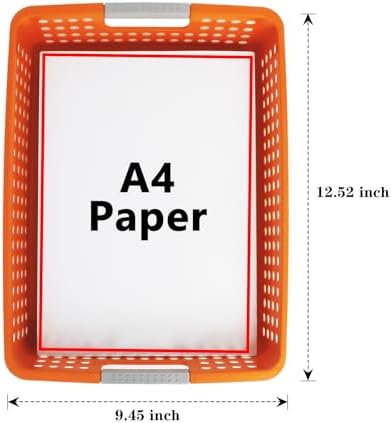 Soddeph A4 Paper Tray with Grip Handles, Plastic Book Basket - Image 3