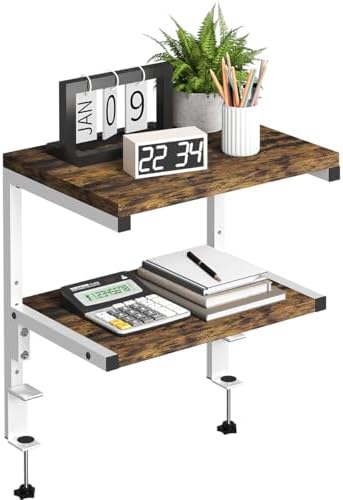 Mondazie 2-Tier Adjustable Desk Shelf Organization, White by Mondazie