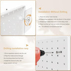 FZK Modular Plastic Pegboard Wall Organizer Kit, White， 12x12, 4 Panels - Image 5