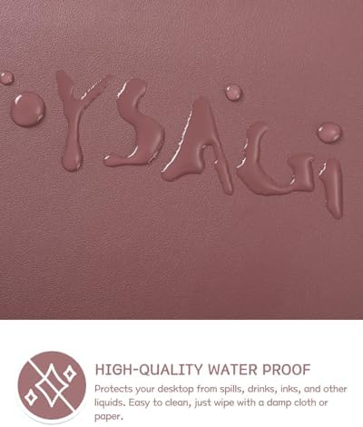 YSAGi Non-Slip Leather Desk Pad XL Size, Waterproof Laptop Computer Desk Keyboard Mat, Table Protector Blotter Mat, Large Mouse Pad for Office/Work/Home/Decor(Dark Pink, 47.2" x 23.6")-No Band - Image 5