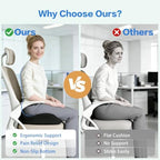Memory Foam Seat Cushion for Sciatica & Tailbone Pain Relief – Comfort Support for Office Chair, Car Seat, Airplane, Long Sitting Workers & Drivers (Black) - Image 4