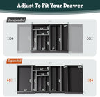 Bamboo Expandable Silverware Drawer Organizer 11 Slots Utensil Holder Black - Image 4