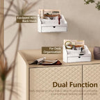 Rebee Vision Mail Organizer for Desk with Drawer for Home Decor, Whitewash - Image 4