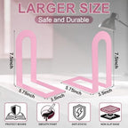Chunful 24 Pcs Pink Metal BookEnds Shelves, 7.5 x 5.75 x 3.5 in - Image 2