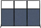 Versare Workstation Partition | Portable Wall Divider | Modern Office Cubicle | Free Standing Privacy Screen | Flexible Work Space | 99" x 70" W/Window, Ocean Fabric Panels by VERSARE