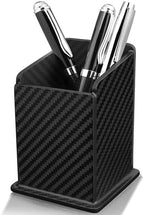 Carbon Fiber Black Pen Holder Cup for Desk, Black Pencil Cup Holder for Desk Office Pen Organizer,Modern Minimalist Pen Holder,Matte Black by Carbon+Zone