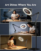 LUXSURE Ring Light Tripod for iPhone with Light, Overhead Phone Mount with Phone Holder, Adjustable Ring Light with Stand and iPhone Tripod for Video Recording,Cooking,Painting,TikTok,YouTube - Image 6