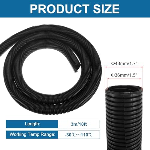 MECCANIXITY 1 1/2" 10ft Split Wire Loom Tubing w/Installation Tool Black - Image 2