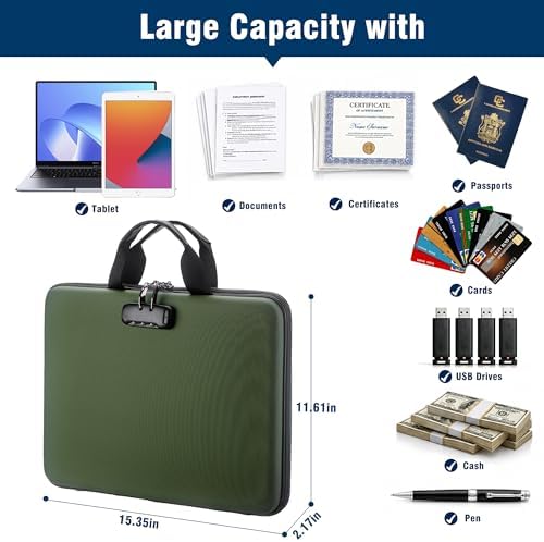 EXLIFBAG Fireproof Document Box with Lock, 13 Pocket Accordion File Folder - Image 5