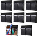 8 Pack Magnetic File Holder Fridge Organizer Black with 2 Pockets by Unknown