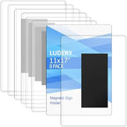 11x17 Magnetic Sign Holder, Clear Plastic Wall Sign Holder, Document Frames with Magnet Borders for Posters, Perfect for Office Retail Store Wall Display, Warehouse &Lift Document Display - 8 Pack by Ludery