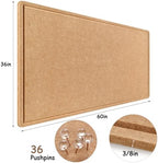 Large Bulletin Board, Foldable 60x36 Inches Cork Board Alternative, Large Felt Board Decorative Pin Board for Wall, Foldable Photo Board Self-Adhesive Vision Board with 36 Pushpins Brown - Image 5