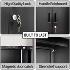 CJF Metal Storage Cabinet, Locking Storage Cabinet with 1 Drawer and Adjustable Shelf, 36" H x 28" W x 16" D Metal Cabinets for Office, Home, Garage -Black - Image 5