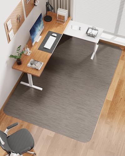 Blvornl Ultra Large Office Chair Mat for Hardwood Floor, Rolling Chair Mat for Hard Wood, Large Anti-Slip Hard Floor Protector, Heavy Duty Computer Desk Rug for Office and Home 47.2"*60" Brown by Blvornl