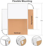Cork Bulletin Board, 36 X 24 Inches White Magnetic Dry Erase Board, Large Wall Mounted Message Vision Notice Memo Pin Board for Office, Home and School - Image 3