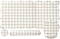Sabary Gingham Desk Mat Scalloped Beige, 35.4 x 15.7 Inch by Sabary