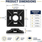 Kable Kontrol Zip Tie Mounts, 3/4” Black, 13000 Pcs Adhesive Backed - Image 3