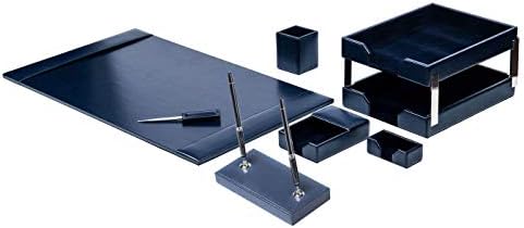 Dacasso Navy Blue Bonded Leather 9-Piece Desk Set (D5009) - Image 2