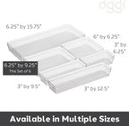 Oggi Clear Drawer Organizer - 6.25" X 9.25" (Set of 6) - Ideal for Organizing Kitchen Drawers, Office, Desk, Silverware, Kitchen Utensils, Cosmetics and Bathrooms - Image 3