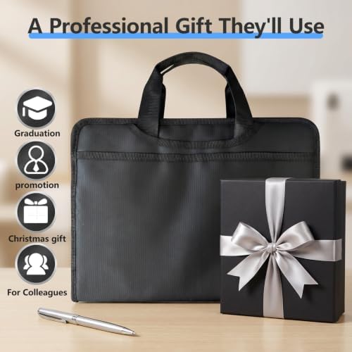 Fireproof Accordion File Organizer Bag A4 13 Pockets Black - Image 7